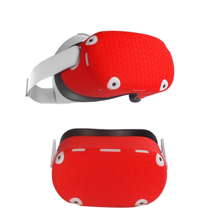For Oculus Quest 2 VR Headset Anti-drop Quakeproof Silicone Cover Protector - Red For Oculus Quest 2 VR Headset Anti-drop Quakeproof Silicone Cover Protector - Red